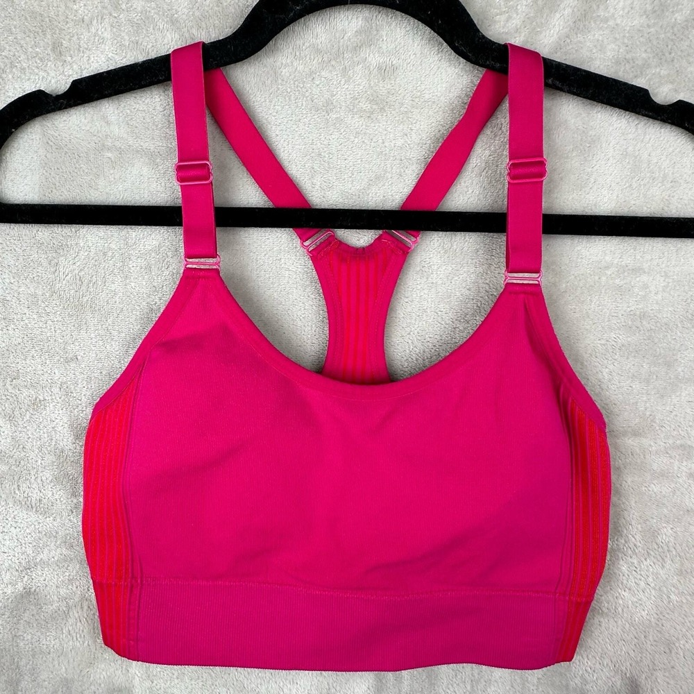 Ryka Sports Bra Women Large Fuchsia Racerback Adjustable Strap Padded Activewear